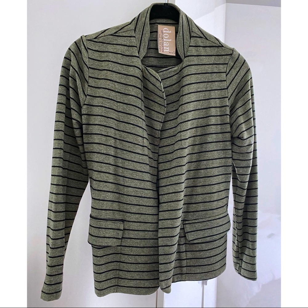 Anthropologie Heather Knit Stripe Blazer